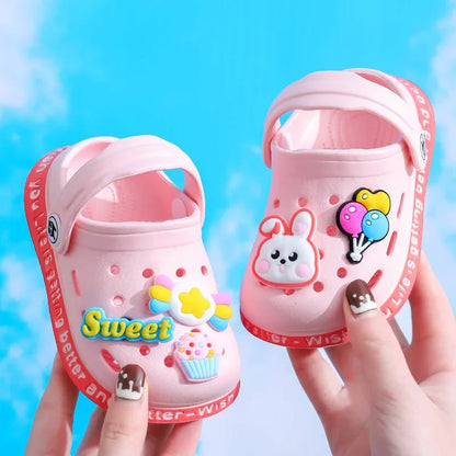 Summer Kids Sandals Hole Children's Shoes Slippers Soft Anti-Skid Cartoon DIY Design Hole Baby Shoes Sandy Beach For Boys Girls style 3