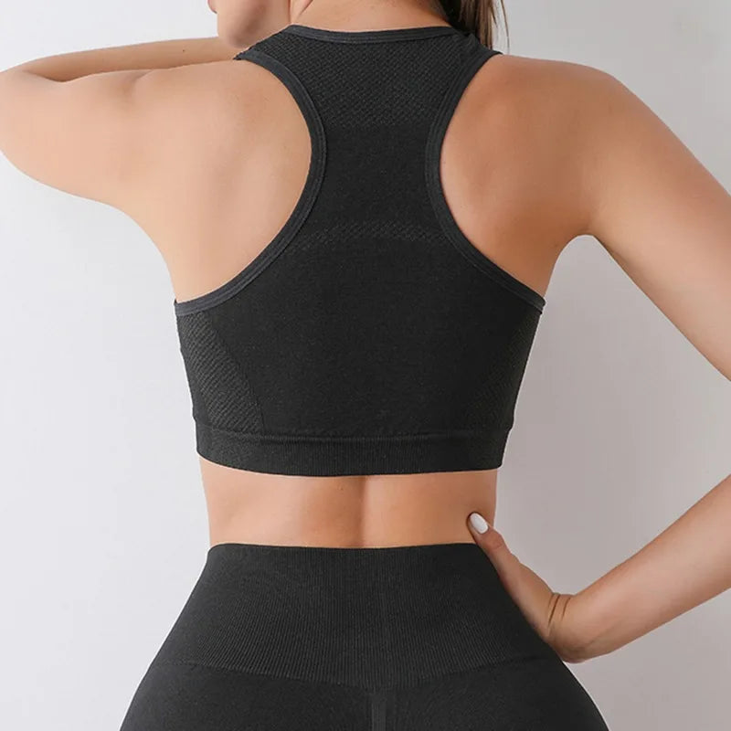 Yoga Fitness Suit High Waisted Peach Buttocks Shockproof Vest Underwear Shorts Set Breathable Women's Tight Fitting Sports Bra