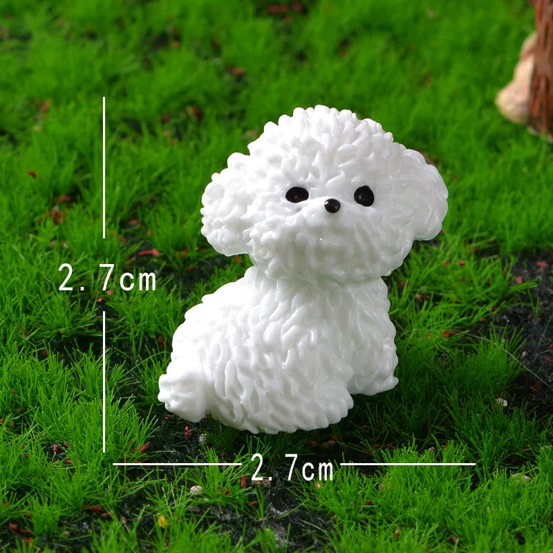 Figurines Miniatures Cute Dog White Bichon Frise Micro Landscape Ornaments For Home Decorations Decor For Room Desk Accessories 1 B CHINA