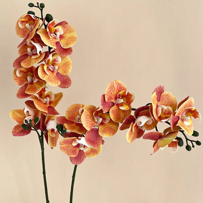 Soft Orchidea Flower Bouquet Silk Artificial Flowers Fake Wedding Decoration Valentines Day Gift Home Accessories Orange