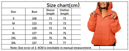 2024 Autumn and Winter Solid Color New Cotton Jacket Loose Long-sleeved Hooded Fashion Coat