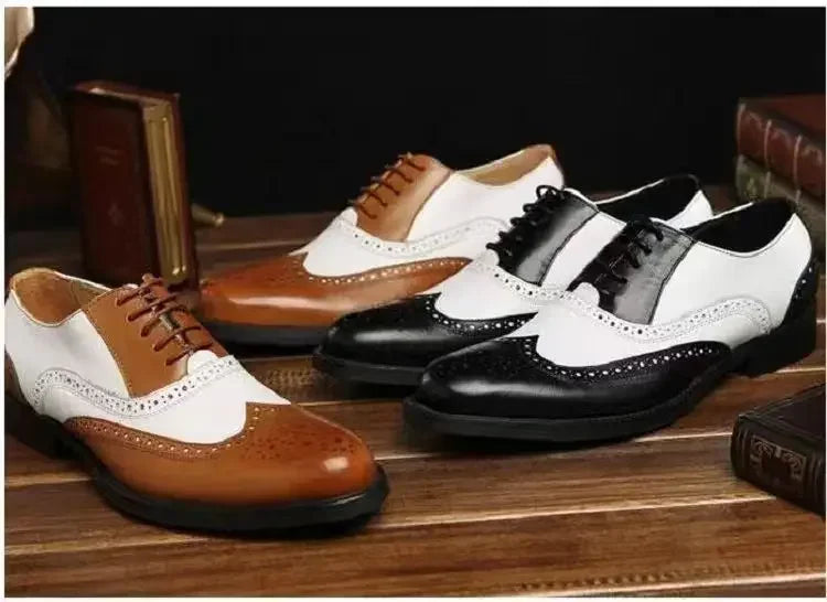 Classic Men Dress Shoes Lace Up Shoes for Men Plus Size Point Toe Business Casual Comfortable Men Formal Shoes for Wedding