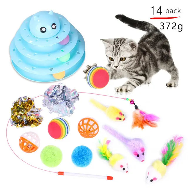 Cat Pets Toys Mouse Shape Balls Foldable Cat Kitten Play Tunnel Funny Cat Stick Mouse Supplies Simulation Fish Cat Accessories J