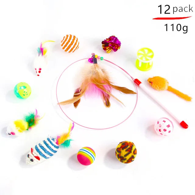 Cat Pets Toys Mouse Shape Balls Foldable Cat Kitten Play Tunnel Funny Cat Stick Mouse Supplies Simulation Fish Cat Accessories D