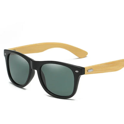 Fashion Wood Men's Ultraviolet Sunglasses Classic Male Driving Riding UV400 Sports Sun Glasses Eyewear Wooden Bamboo Eyeglasses black green As Picture