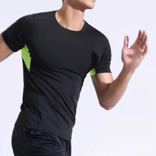 Men's Running Tight T-shirt Short Sleeve Extra Large Gym Fitness Top Men's Jogging Sports Wear Quick Drying Sports Shirt Top