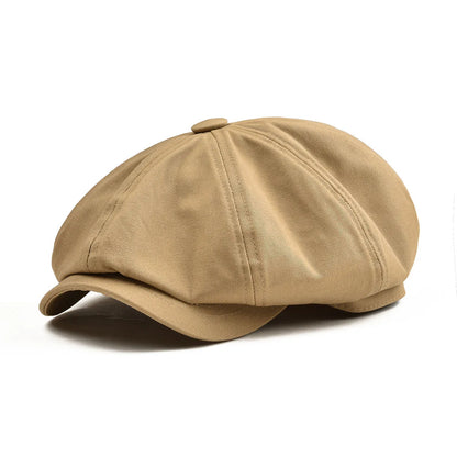 BOTVELA Newsboy Cap Men's Twill Cotton Eight Panel Hat Women's Baker Boy Caps Retro Big Large Hats Male Boina Green Beret Khaki