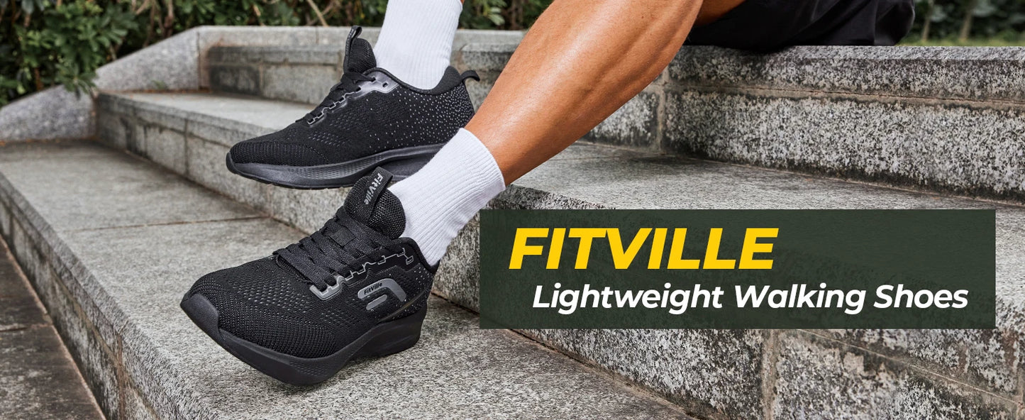 FitVille Mens Sport Running Shoes Breathable Lightweight Sneakers for Swollen Feet Wide Shoes Athletic Training Footwear