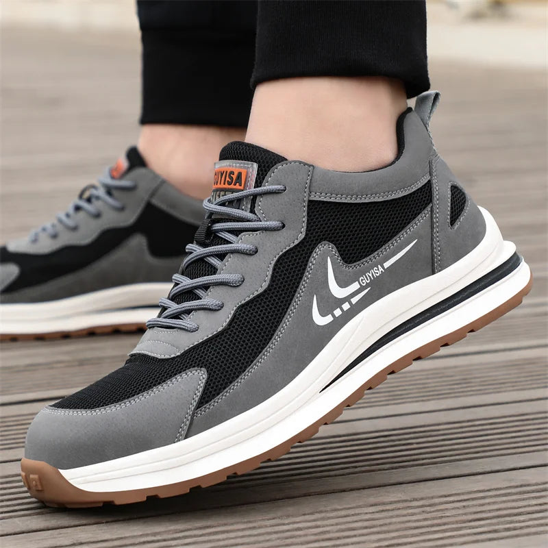 New Anti-smash Anti-puncture Safety Wrok Shoes Indestructible Men Steel Toe Sneakers Wear-resistant Non-slip Kitchen Shoes