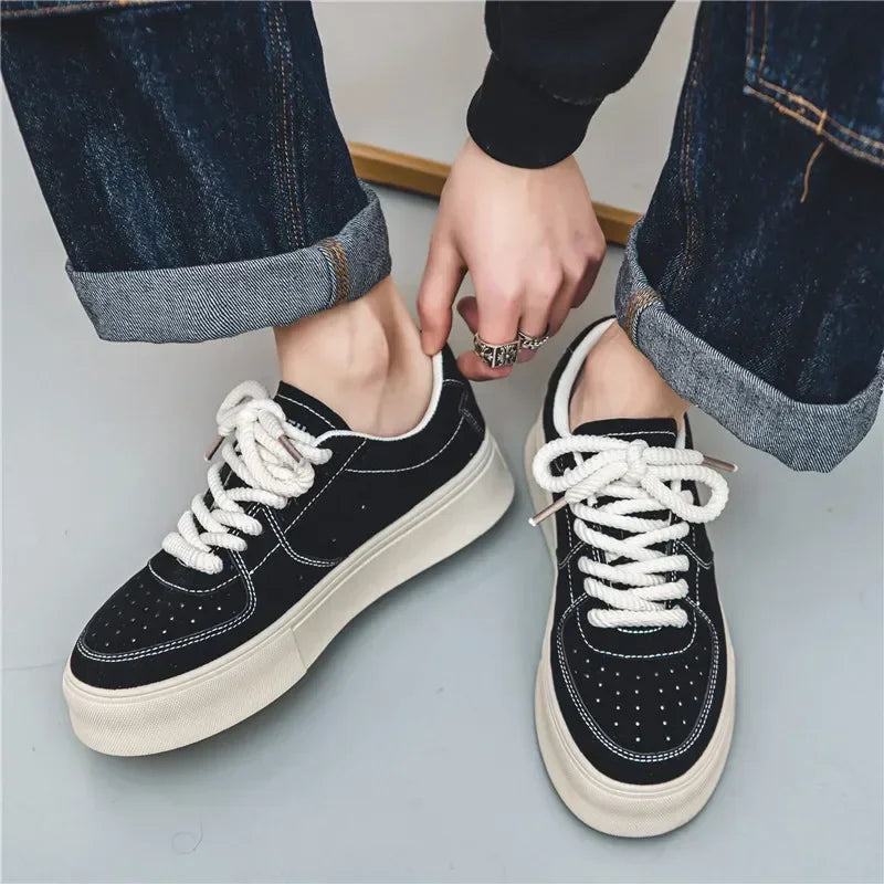 2024 Men Sneakers Fashion Fall New Canvas Shoes Classic Breathable Canvas Casual Shoes Pattern Lace Up Vulcanized Shoes For Men