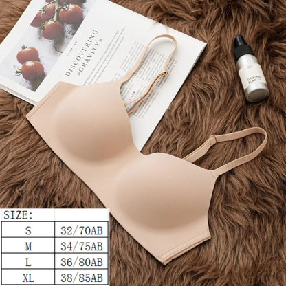 Seamless Underwear Thin Soft Comfort Women Push-Up Bra Sexy Beauty Back Non-Wire Solid Color Bras For Ladies Female Lingerie