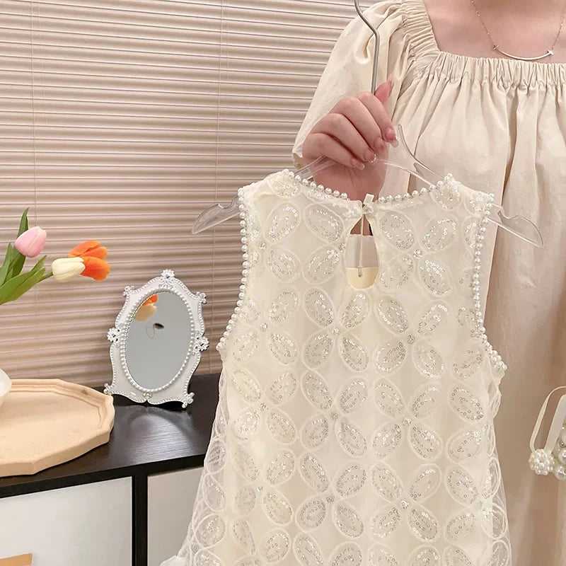 Girls 2 5 to 7 10 Years Elegant Party Luxury Brand Clothes Evening Dresses Baby White Sequin Children's Gala Communion Clothing