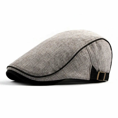 Cotton Newsboy Caps Men Solid Color Soft Casual Street Fashion Retro Beret Hat Golf Driving Cabbie Hat Flat Ivy Cap Four Seasons B-Light Coffee