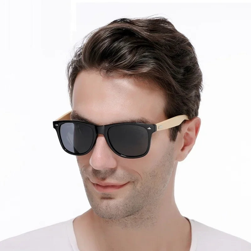 Fashion Wood Men's Ultraviolet Sunglasses Classic Male Driving Riding UV400 Sports Sun Glasses Eyewear Wooden Bamboo Eyeglasses