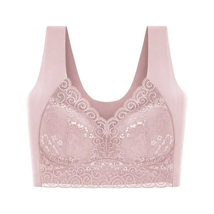 Fashion Wide Strap Lace Padded Bra Thin Ruffled Bucklless Sport Bra Bralette Vest Top Women's Push Up Bra Gift