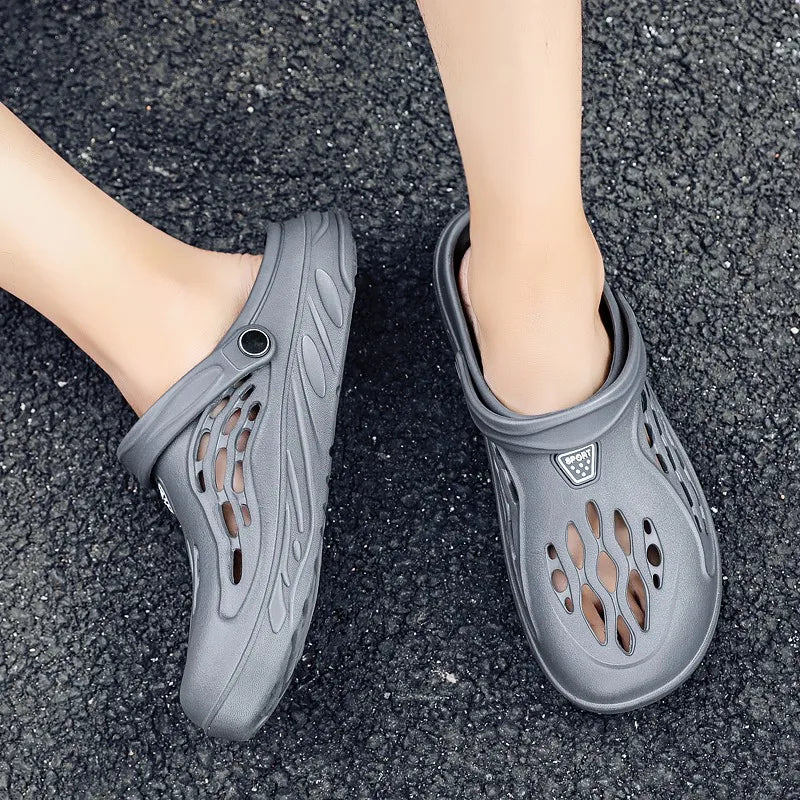 Summer Men Sandals Light EVA Men's Casual Shoes Hole Shoes Clogs Lovers Home Garden Outdoor Male Beach Flat Slippers Big Size 49