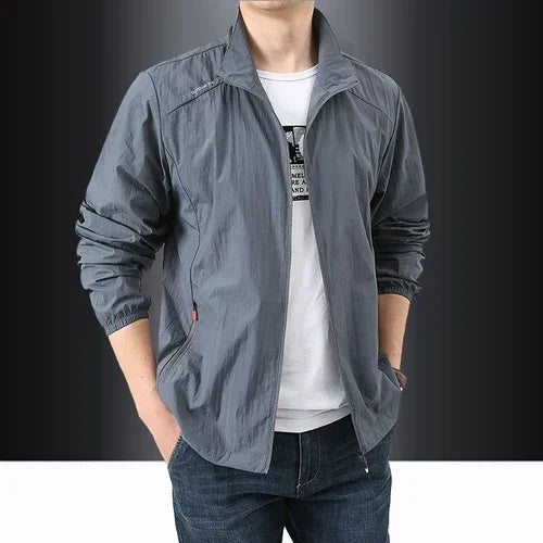 New Outdoor Sunscreen Jacket Summer Ultra Light and Thin Coat Men's Windbreaker Outdoor Sports Jacket Quick Dry Skincare Top 2218-Dark Gray