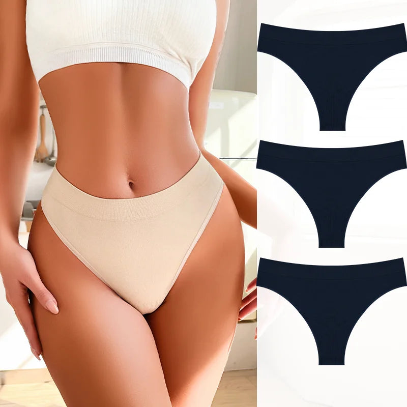 3PCS Seamless Women's Lingerie Female Thongs Sexy Underwear Low-Rise Underpant Women's Panties Intimates Bikini Briefs S-XL Set1 CHINA | 3pcs