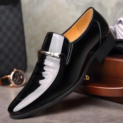 Luxury Business Oxford Leather Shoes Men Breathable Patent Leather Formal Shoes Plus Size Man Office Wedding Flats Male Black