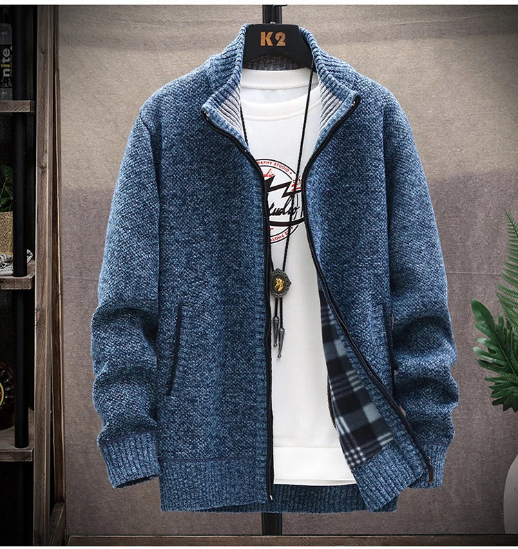 New Spring Autumn Knitted Sweater For Men Fashion Slim Fit Cardigan Men Causal Sweaters Coats Men's Clothing Winter Cardigan men