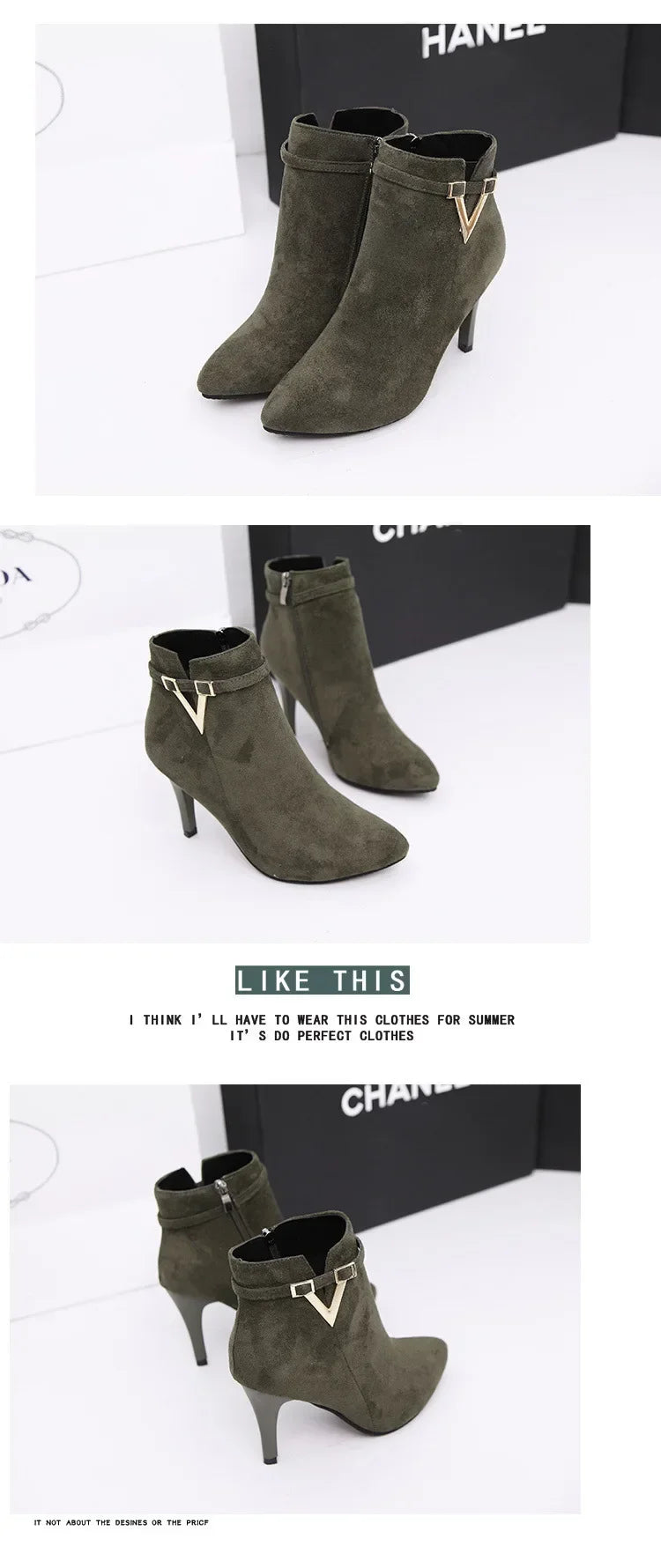 Stiletto Thin Heel Pointed Toe Faux Leather Zipper Sexy Boots Ankle Women Boot Red High Heels 9cm Spring Autumn 40 Boot