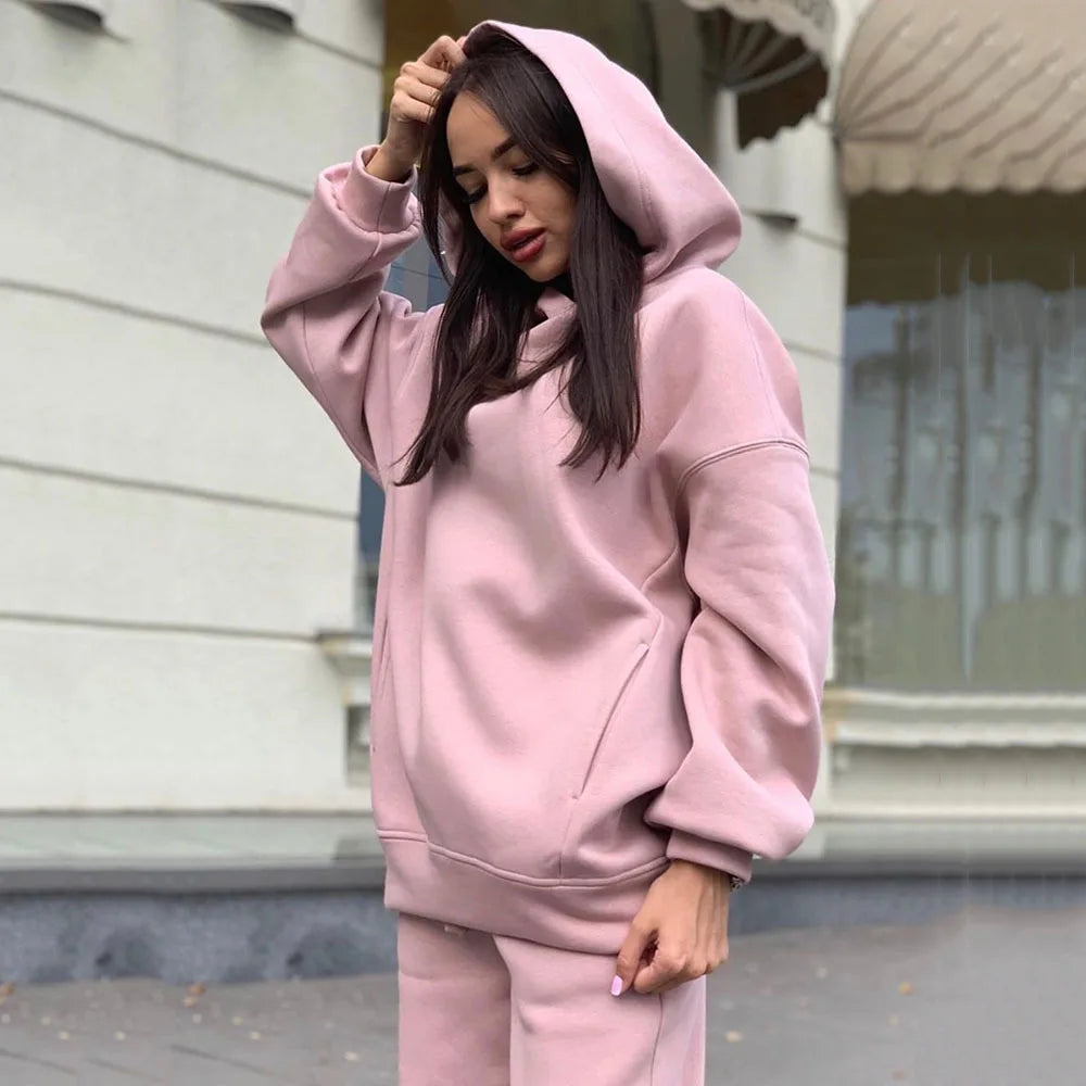 Monochrome Hooded Hoodie Set, Casual Two-Piece Set, European and American, New Fashion, Hot Selling, 2021 Autumn and Winter