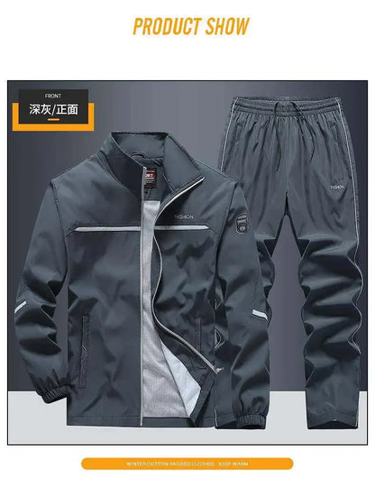 2024 Spring Autumn For Men Set Two Piece Black Casual Tracksuit Hip Hop Streetwear Running Sport Outdoor Fashion Clothes