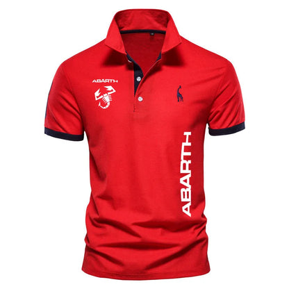 Brand New men's POLO shirt summer cotton men's shirt abarth logo print Color matching fashion hip-hop men's POLO shirt t shirt