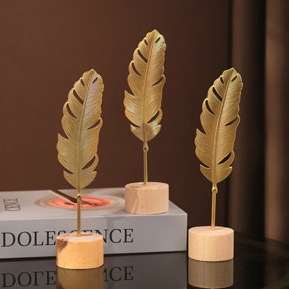 Ginkgo Leaf Decoration Wooden Ornaments Miniature Figurines Office Desktop Crafts Home Decor Christmas Gifts Home Accessories