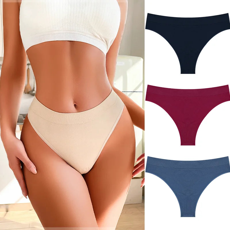 3PCS Seamless Women's Lingerie Female Thongs Sexy Underwear Low-Rise Underpant Women's Panties Intimates Bikini Briefs S-XL Set2 CHINA | 3pcs