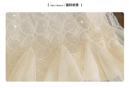 Girls 2 5 to 7 10 Years Elegant Party Luxury Brand Clothes Evening Dresses Baby White Sequin Children's Gala Communion Clothing