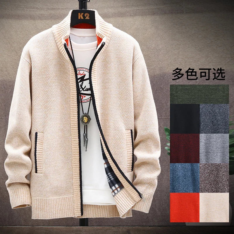 New Spring Autumn Knitted Sweater For Men Fashion Slim Fit Cardigan Men Causal Sweaters Coats Men's Clothing Winter Cardigan men