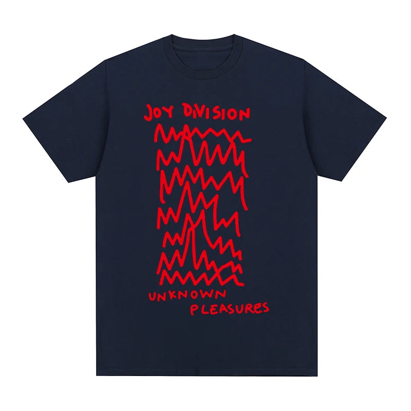 Unknown Pleasures By Joy Division (1979) Silk T-shirt Cotton Men T Shirt New TEE TSHIRT Womens Tops Unisex Navy Blue