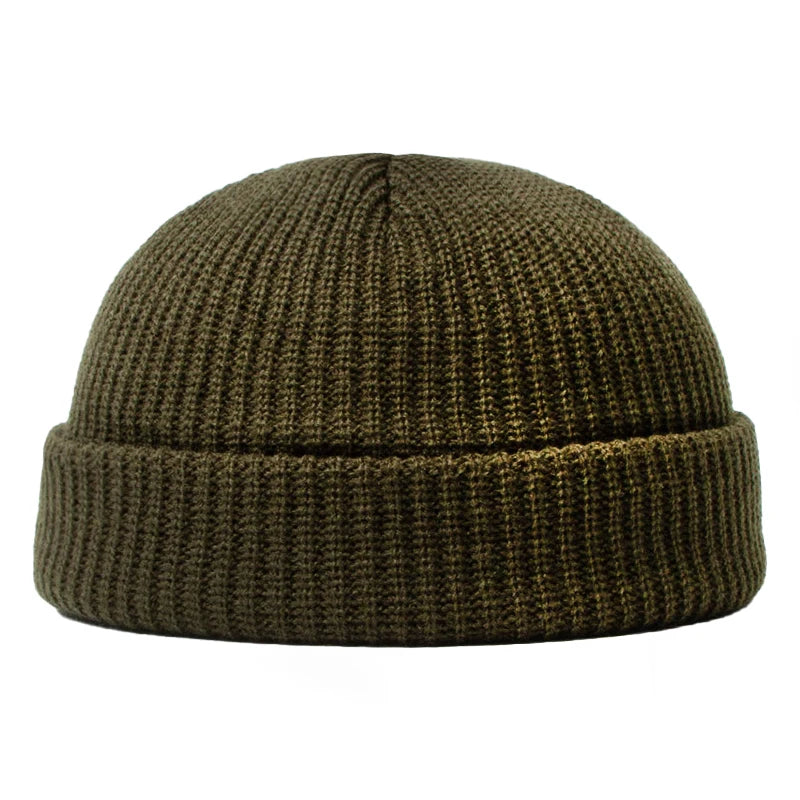 Hip Hop Beanie Knitted Hat Men Fashion Skullcap Autumn Women Winter Brimless Baggy Melon Cap Cuff Docker Fisherman  Beanies Hat