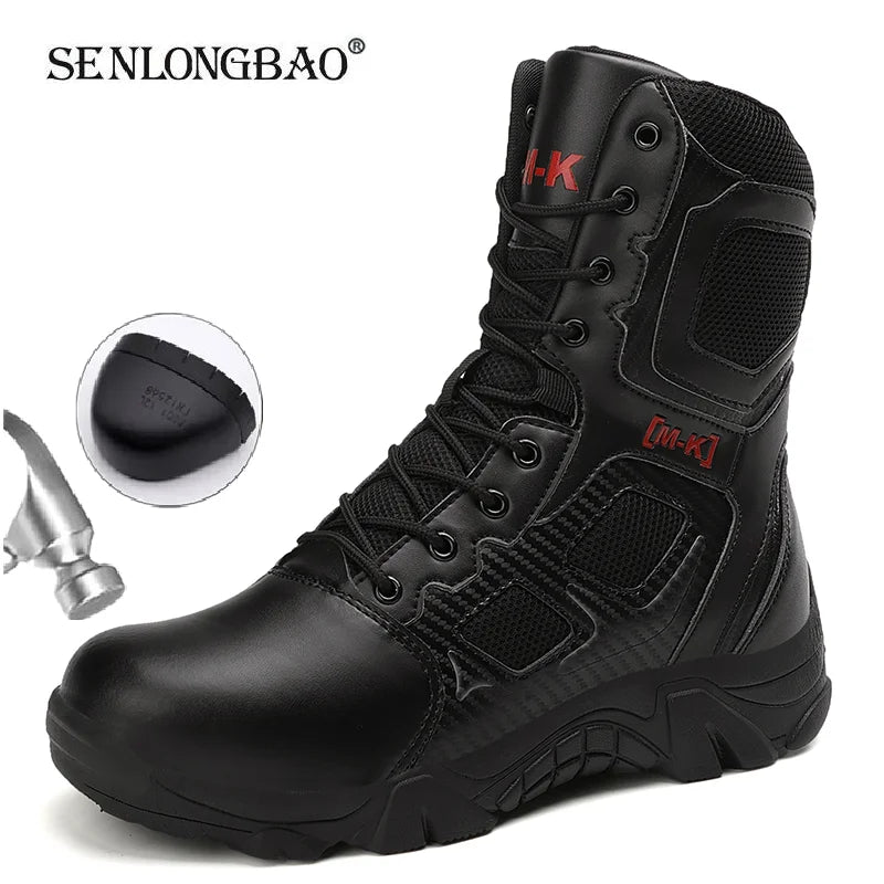 Men Boots Waterproof Safety Shoes Security Steel Toe Cap Men's Boots Working Steel Toe Anti-Smashing Men's Work Boots Size 47