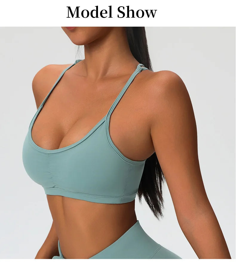 Women's Cross Strap Back Sport Bra Gym Clothing Fitness Running Outdoor Sports Underwear Woman Push Up Yoga Bra Workout Tank Top