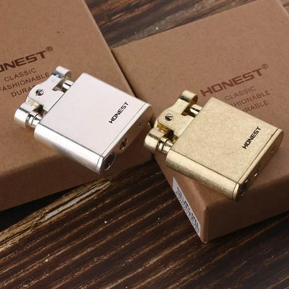 Honest Windproof Retro Copper Cigarette Cigar Lighter Mens Smoking Accessories Gadgets Metal Luxury Kerosene Lighter Waterproof