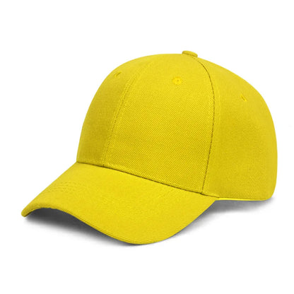 Solid Baseball Cap Cheap Women Men Summer Autumn Spring Sun Visor Hats Yellow Caps Yellow 56-60cm