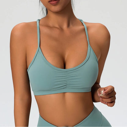 Women's Cross Strap Back Sport Bra Gym Clothing Fitness Running Outdoor Sports Underwear Woman Push Up Yoga Bra Workout Tank Top