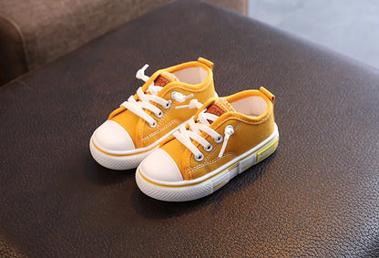 2022 Spring New Kids Canvas Shoes for Boys Solid Red Light School Casual Shoes Girls Non-slip Fashion Children Unisex Sneakers