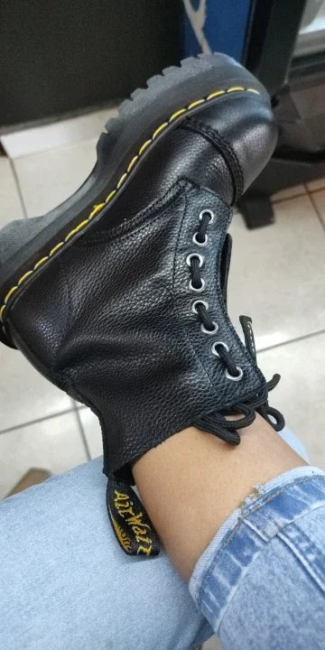 Original Women Platform Boots Leather Men Thick Sole Ankle Sexy Female Punk Motorcycle Shoes Combat Booties Plus Size