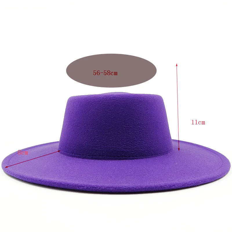 Pink fedora hat 8cm concave convex top women's jazz hat men's classic flat top fedora hat classic шляпа женская