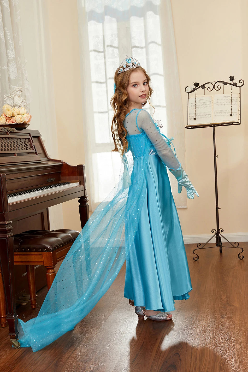 Girls Princess Dresses Children Elsa Birthday Fancy Gown Kids Snow Queen Dance Blue Clothes Christmas Kids Cosplay Dresses