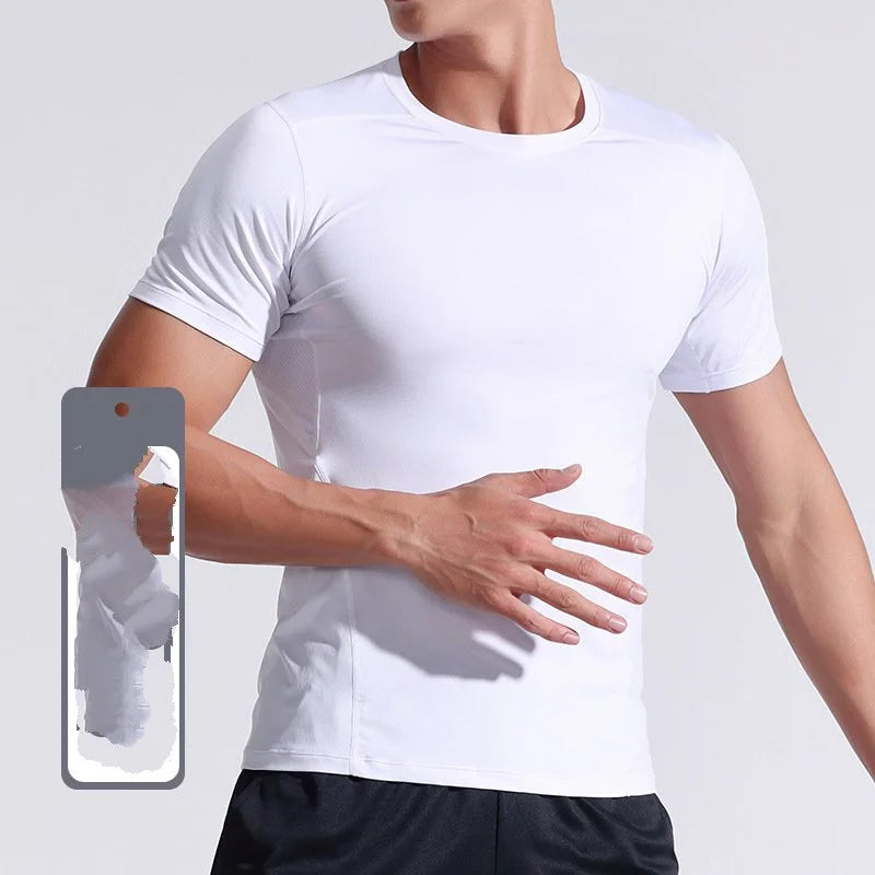 Men's Running Tight T-shirt Short Sleeve Extra Large Gym Fitness Top Men's Jogging Sports Wear Quick Drying Sports Shirt Top