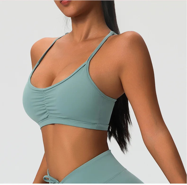 Women's Cross Strap Back Sport Bra Gym Clothing Fitness Running Outdoor Sports Underwear Woman Push Up Yoga Bra Workout Tank Top