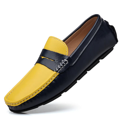 Men Shoes Leather Casual Luxury Formal Man Loafers Moccasins Italian Breathable Slip on Male Boat Shoes Comfortable Driving Shoe