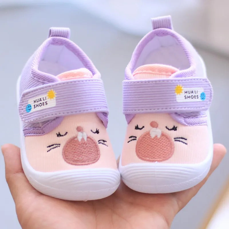 Infant Kids Baby Cartoon Anti Kicking Functional Shoe Soft Sole Squeaky Sneakers Boy Causal Loafers Toddler Girl Non-slip Shoes