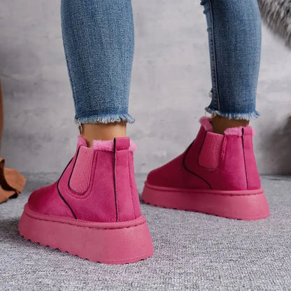 2024 Classic Thick-soled Fluff Women's Snow Boots Comfortable Warm Ankle Boots Women Winter Ladies Boots Chunky Botas Mujer Q320