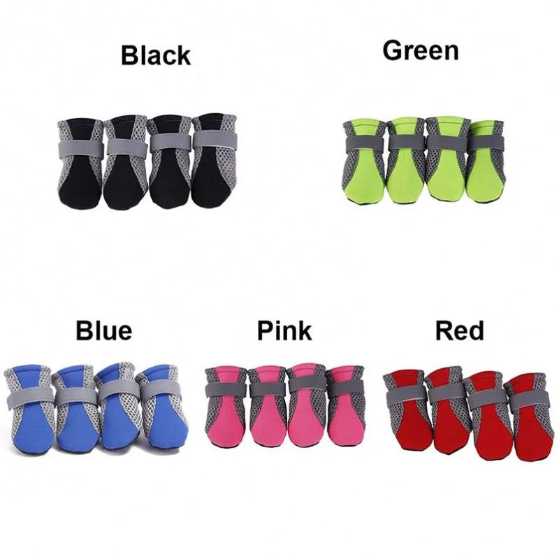 Breathable Pet Dog Shoes Waterproof Outdoor Walking Net Soft Summer Pet Shoes Night Safe Reflective Boots For Small Medium Dogs