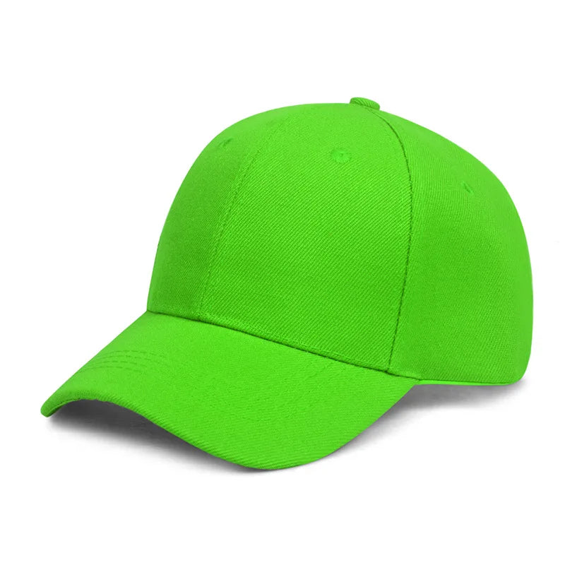 Solid Baseball Cap Cheap Women Men Summer Autumn Spring Sun Visor Hats Yellow Caps Lemon Green 56-60cm